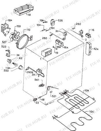 Взрыв-схема плиты (духовки) Zanussi FBI773W - Схема узла Electrical equipment 268